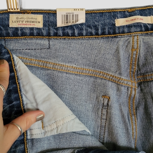 LEVI'S 70s High Flare Denim Blue - Picture 6 of 7